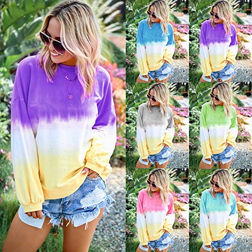 Luiyy Liquidación Venta Mujer Sudadera Tumblr Sin Capucha 2019 Suelta Tallas Grandes Jersey De Mujer Mujer Sudaderas de Manga Larga para Adolescentes Chicas Niña(Púrpura,XL)