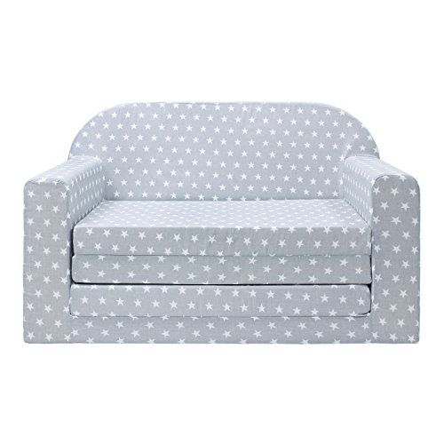 Lulando Classic Sofá Cama Desplegable Para Niños, Certificado Oeko-Tex Standard 100, Gris