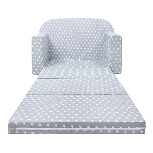 Lulando Classic Sofá Cama Desplegable Para Niños, Certificado Oeko-Tex Standard 100, Gris