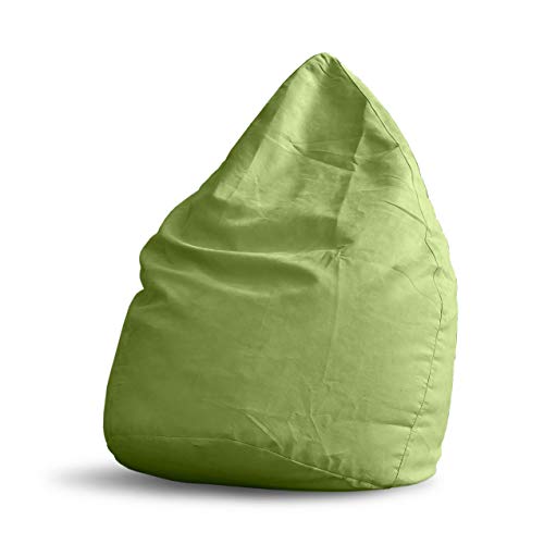 Lumaland Beanbag PUF otomano sillón Niño Puff XL Comfortline 120 lt Costuras reforzadas Verde