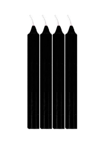 Lumar - Paquete de 4 velas alargadas-[Color:Negro]