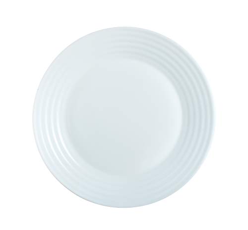 Luminarc L2786 Plato Postre, Vidrio Templado, Blanco