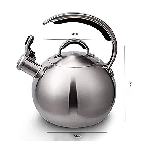 LUNAH Hervidor con Silbato Hervidor con Silbato Hervidor con silbido de Acero Inoxidable Hervidor con silbido para Placa de Cocina a Gas, Hervidor con Tapa de Acero Inoxidable con Agarre ergonómic