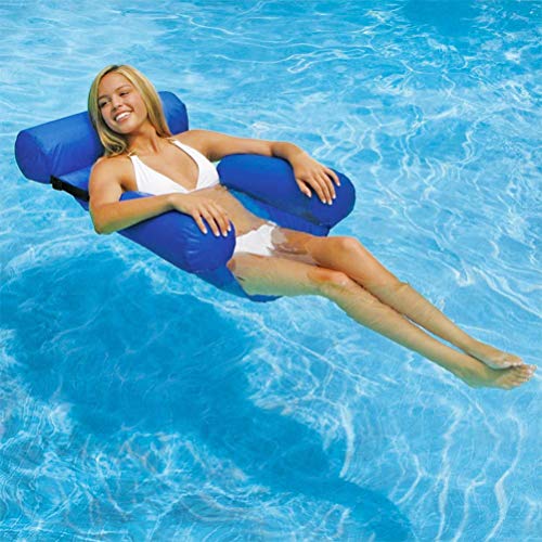 LUOEM Silla Flotante con Asiento en U Silla de Natación Inflable Tumbona de Piscina (Sin Tabla de Espuma)