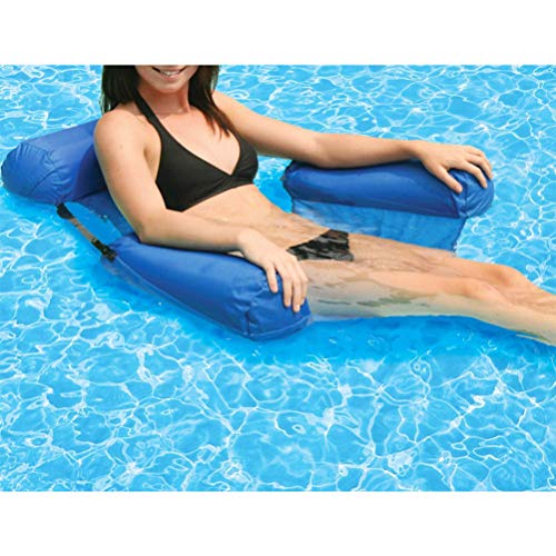 LUOEM Silla Flotante con Asiento en U Silla de Natación Inflable Tumbona de Piscina (Sin Tabla de Espuma)