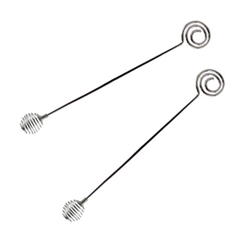 Lurrose 2 Piezas de Acero Inoxidable Swizzle Sticks agitador de Mezcla con Mango Largo agitador Mezclador portátil para café Bebida cóctel Bebida Caliente salón Suministros para Fiestas