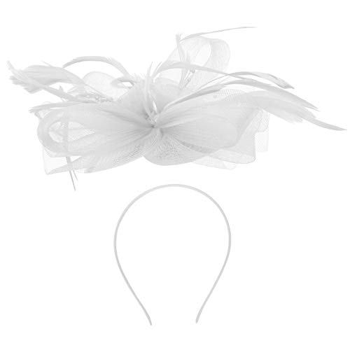 Lurrose Fascinadores Sombreros Diademas para La Fiesta Del Té Plumas de Malla Pinza para El Cabello Accesorios para El Cabello para Mujeres Traje de Cóctel de La Iglesia Suministros para