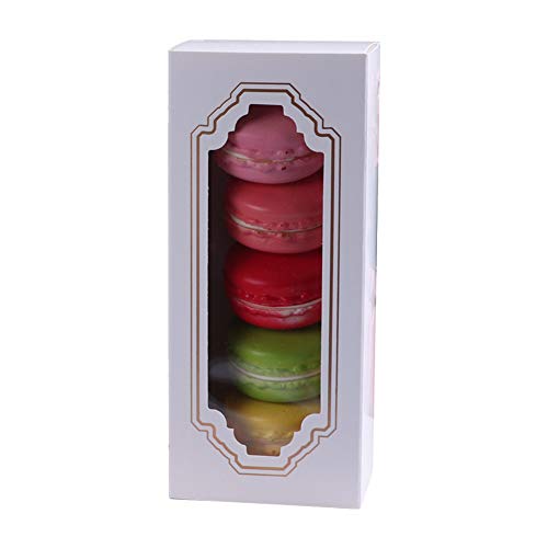 Macarons Box 10pcs / set Home Party Baking Accessories Regalo boda DIY Pastelería Decoración con ventana Soporte chocolate Biscuit Storage Cake Packaging Paperboard(S)