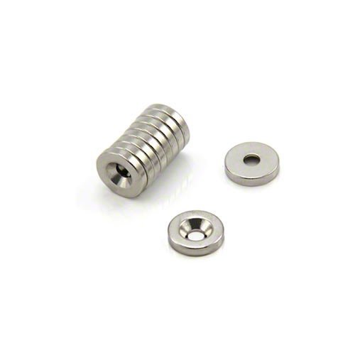 Magnet Expert F102N-10 - Imanes redondos para manualidades, modelo anillo (neodimio resistente, 10 x 2mm, 1,2 kg, 10 unidades)