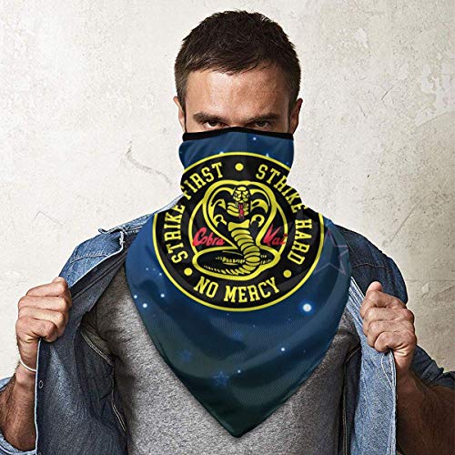 maichengxuan Cobra Kai Karate Dojo verano Cosplay máscara facial sin costuras bufandas para unisex a prueba de polvo corriendo negro