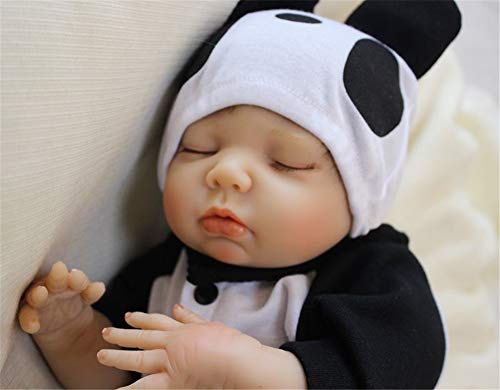 MAIHAO Muñecas Reborn Bebé Realista Vinilo Silicona Panda Coat Durmiendo Muñecos Reborn Baby Dolls Chico Niños Juguetes Conjunto 20 Pulgadas