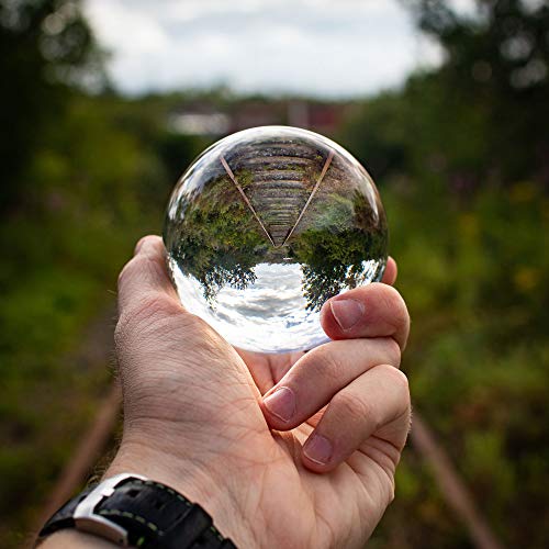 Maison & White Claro bola de cristal | Lente de vidrio K9 de 80 mm Photo Sphere | Incluye caja de regalo y soporte gratis | Para Fotografía, Decoración, Meditación | Idea ideal de regalo