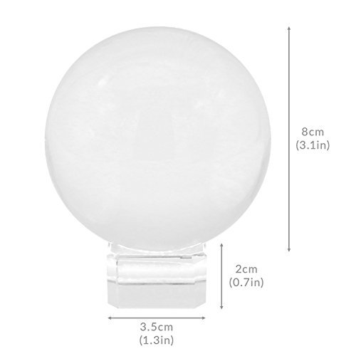 Maison & White Claro bola de cristal | Lente de vidrio K9 de 80 mm Photo Sphere | Incluye caja de regalo y soporte gratis | Para Fotografía, Decoración, Meditación | Idea ideal de regalo