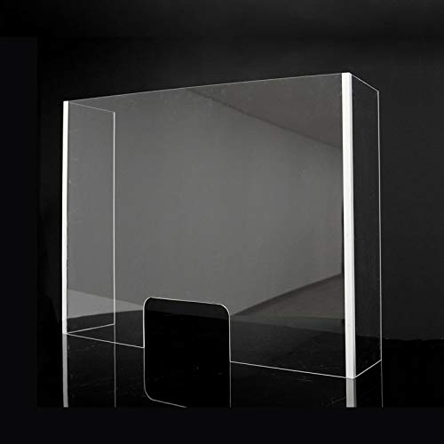 Mampara Metacrilato Plástico Transparente con laterales | Pantalla separadora metacrilato con ventana (100x90x30cm)