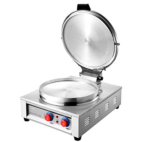 Máquina De Crepes Profesional Con 400 Mm De Diámetro Antiadherente Platesdeep Sartén, 2700 Vatios De Calentamiento 0-300 ° C Ajustable, Profesional Crepiere En Carcasa De Acero Inoxidable