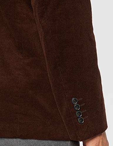 Marca Amazon - find. Americana Casual de Pana Hombre, Marrón (Brown), 44, Label: 34