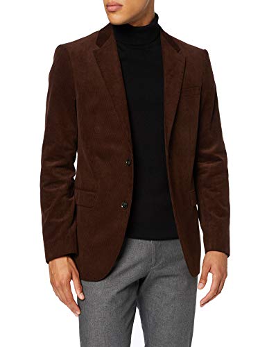 Marca Amazon - find. Americana Casual de Pana Hombre, Marrón (Brown), 44, Label: 34