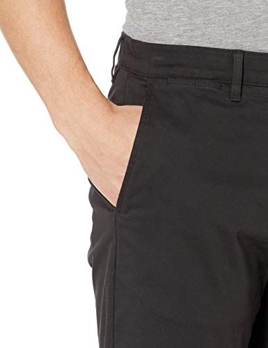 Marca Amazon – Goodthreads – «El pantalón chino perfecto»; pantalón chino de corte entallado, lavado, cómodo y elástico para hombre, Negro, 30W x 36L