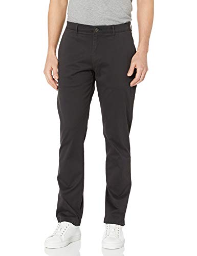 Marca Amazon – Goodthreads – «El pantalón chino perfecto»; pantalón chino de corte entallado, lavado, cómodo y elástico para hombre, Negro, 30W x 36L