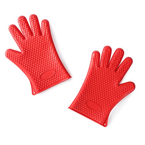 Mari Life - Silicona protectora resistente al calor 5 guantes de mitón del horno de dedos con agarre antideslizante Apto para lavavajillas Ideal para barbacoa, horneado, microondas y cocina casera