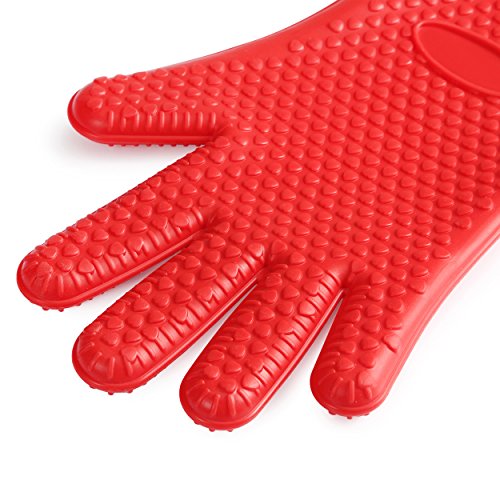 Mari Life - Silicona protectora resistente al calor 5 guantes de mitón del horno de dedos con agarre antideslizante Apto para lavavajillas Ideal para barbacoa, horneado, microondas y cocina casera