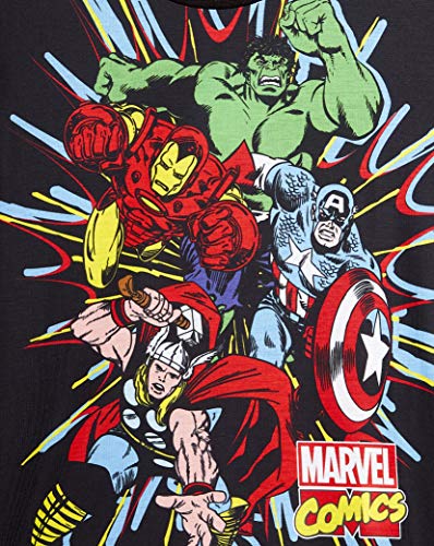 Marvel Avengers Pijama Niño, Pijamas Niños de Los Vengadores Superheroes Capitan America, Hulk, Iron Man y Thor, Conjunto de Dos Piezas Manga Larga, Regalos para Niños y Adolescentes (5-6 años)