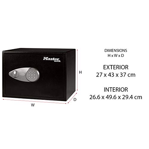 Master Lock X125ML Caja Fuerte de Seguridad [Combinación Digital] [Xlarge 33L] -X125ML-Para Montaje en Pared o Suelo