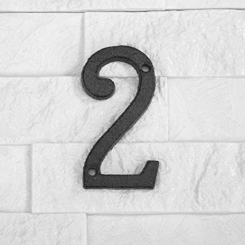 Matefielduk Números Casa Exterior Hierro,Placas Números Casa Exterior Placa Puerta Número de Metal Hierro Fundido para DIY Casa Puerta decoración de Pared (2)