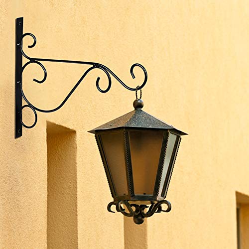 Matogle 2pcs Soporte de Pared para Cesta de Plantas Ganchos Colgantes Metálicos para Macetas Negros Ganchos Multifuncionales de Pared para Cesta de Flor Campana Farol con 2pcs Ganchos en Forma de S