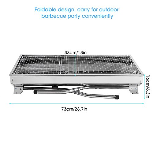 Mbuynow Barbacoa de Carbón, BBQ Gran Tamaño para la Fiesta BBQ de Familia Jardín Exterior de 5-10 Personas