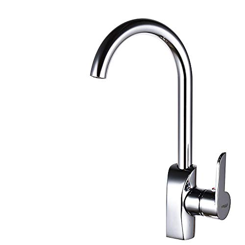 MBYW Grifo de Cocina Diseño Clásico y Profesional Agua Grifo de lavabo de cobre para fregadero grifo de cocina válvula de mezcla simple de un solo orificio caliente y fría