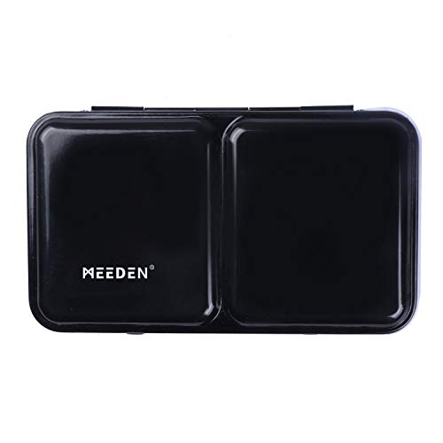 Meeden - Caja para acuarelas vacía, que contiene 12 medias bandejas o 6 enteras Tin with half pans (12) negro