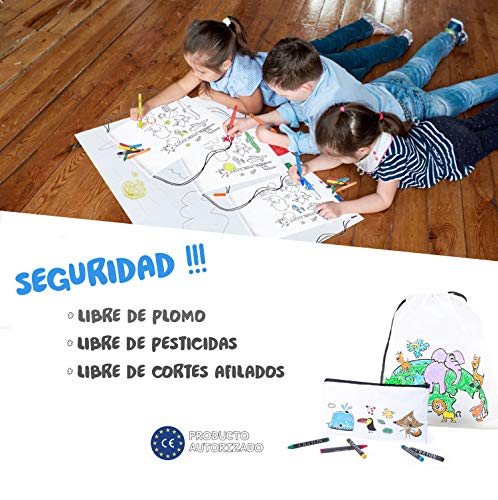 Mega Pack de 30 Estuches para Pintar con Ceras - Original Regalo para Cumpleaños, Fiestas Infantiles en el Colegio y Comuniones - Incluye Lápiz Flexible -Diversión Asegurada