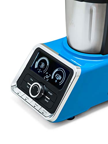 Mellerware Robot de Cocina Multifunción Tasty! Capacidad 2.5 L Temperatura hasta 120ºC. 12 velocidades + TURBO. Incluye Recetario +200 recetas, temporizador y balanza incorporados. Jarra Apta Lavavajillas. Color Azul.