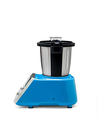 Mellerware Robot de Cocina Multifunción Tasty! Capacidad 2.5 L Temperatura hasta 120ºC. 12 velocidades + TURBO. Incluye Recetario +200 recetas, temporizador y balanza incorporados. Jarra Apta Lavavajillas. Color Azul.