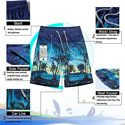 Men's Beach Pants Autumn Tree with Aged Old Bike and Fall Tree Quick Dry Casual Athletic Water Pants，Breathable Quick-Drying Swim Trunks Beach Shorts Board Shorts M