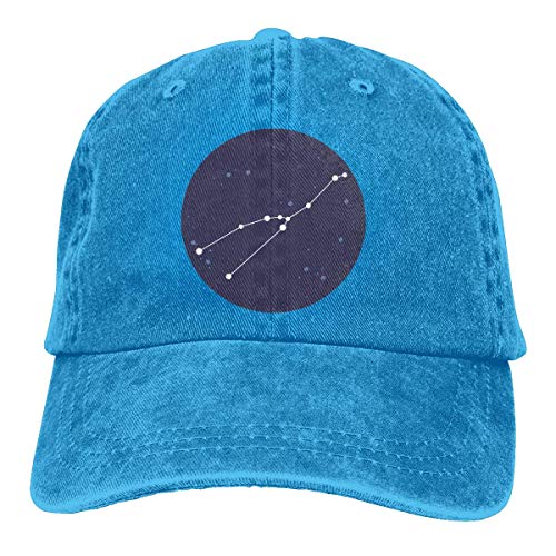 MERCHA Men Women Adjustable Denim Fabric Baseball Cap Taurus Constellation Hiphop Cap Blue