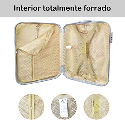 MERCURY TEXTIL - Maleta pequeña para Cabina rígida 4 Ruedas 360º Gira Equipaje de Mano (Negro)