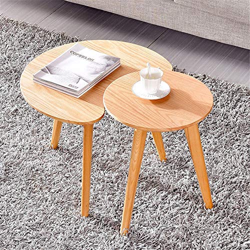 Mesa de té Juego de 2 mesas de Lado Fin Mesa de Centro de anidamiento Tabla móviles Chiringuito Tabla for el Dormitorio Balcón Casa y Oficina Sala de Estar la decoración del hogar