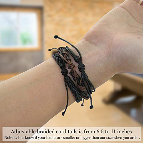 Miiras Pulsera de cumpleaños grabada a mano – Gemini 1 – Negro 10 – Regalo para mujeres, niñas, amigas, madres, hijas, tías que son géminis