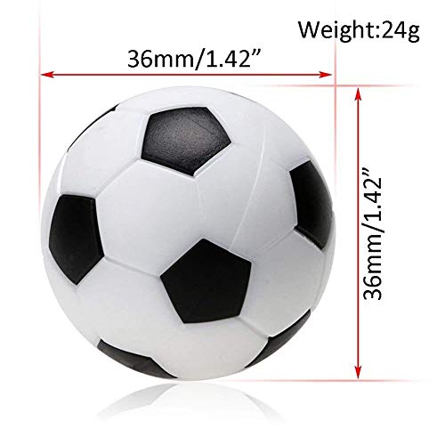 MINGZE 12 Piezas de fútbol de Mesa, Bolas de Repuesto para futbolín, Bolas de reemplazo de futbolín de Mesa de 36 mm, Juego de Bolas de fútbol de Mesa Blanco y Negro tamaño estándar