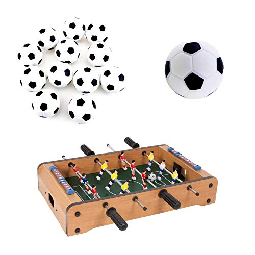 MINGZE 12 Piezas de fútbol de Mesa, Bolas de Repuesto para futbolín, Bolas de reemplazo de futbolín de Mesa de 36 mm, Juego de Bolas de fútbol de Mesa Blanco y Negro tamaño estándar