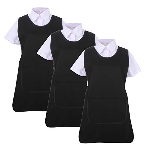 MISEMIYA - Pack*3 Pcs - Delantal Limpieza Uniforme Laboral CLINICA MÉDICOS Limpieza Veterinaria Sanitarios HOSTELERÍA- Ref.868 - XL, Negro