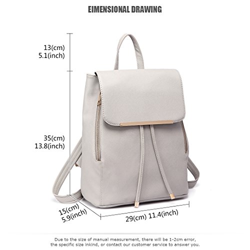 Miss Lulu Mochila Mujer Bolso Bandolera Daypack Casual Elegante Moda Cuero PU