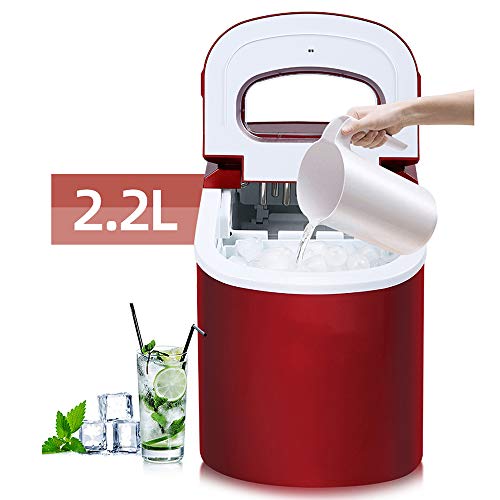 MJLXY Máquina Silenciosa para Hacer Hielo 105 W, Tanque 2.2L, 15 Kg de Hielo Aldía Auto-Clean para Hogar, Bares