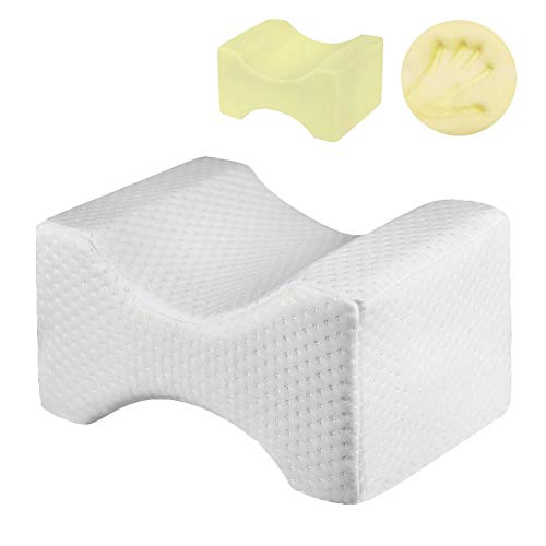 Mlec tech Almohada para Piernas Almohadilla de Espuma de Memoria Almohada con Funda Extraíble y Lavable para Rodilla contra Dolor de Ciática, Espalda, Pierna, Cadera, Embarazo y Calambres Laterales