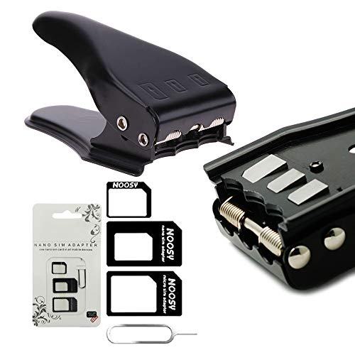 MMOBIEL Cortador Universal 3 en 1 para Tarjeta SIM estándar/Micro/Nano para Todos los simkarten de Smartphones/Tablets 3 Adaptadores SIM + 1 Aguja de expulsión para SIM