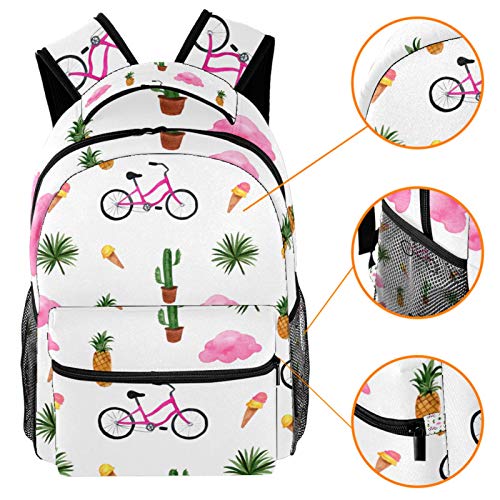 Mochila escolar personalizada para niños y niñas con piña y helado