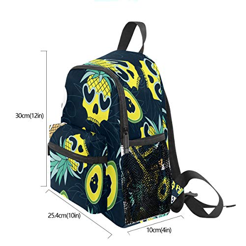 Mochila infantil para niños de 1 a 6 años de edad, mochila para niños y niñas, ideal para niños a guardería, helado, piña, aguacate, calavera, azul marino