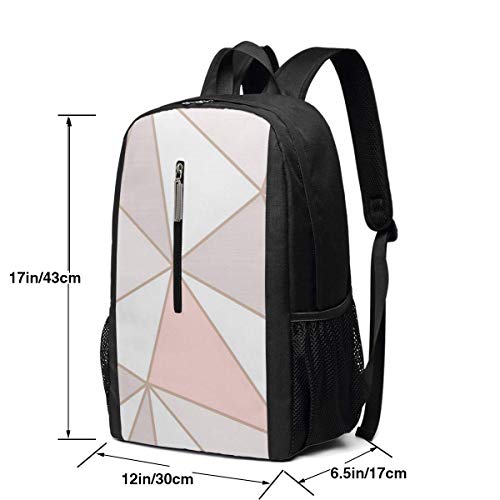 Mochila para Ordenador portátil de Viaje AOOEDM, Mochilas para Ordenador portátil de mármol Blanco y Dorado Rosa, 1 Mochila universitaria, para Hombres, Mujeres, niños, Mochilas